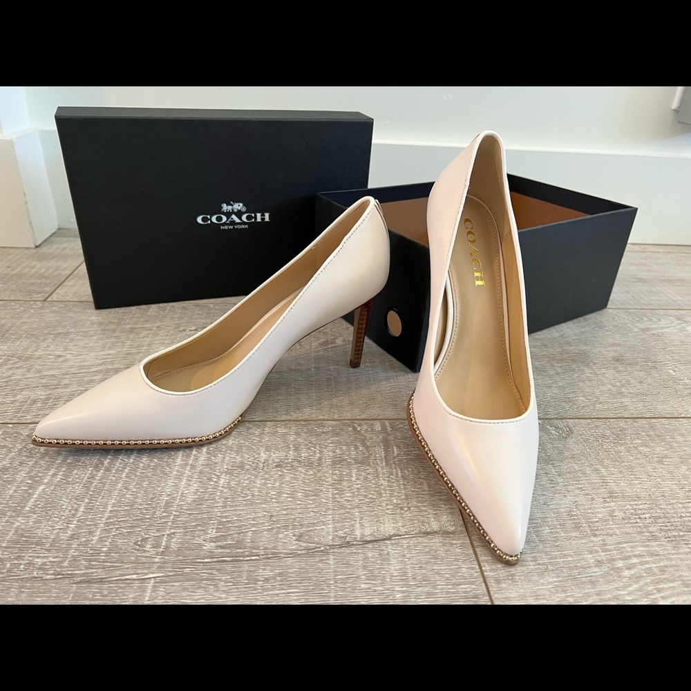 Coach high heels never worn before! Matte white